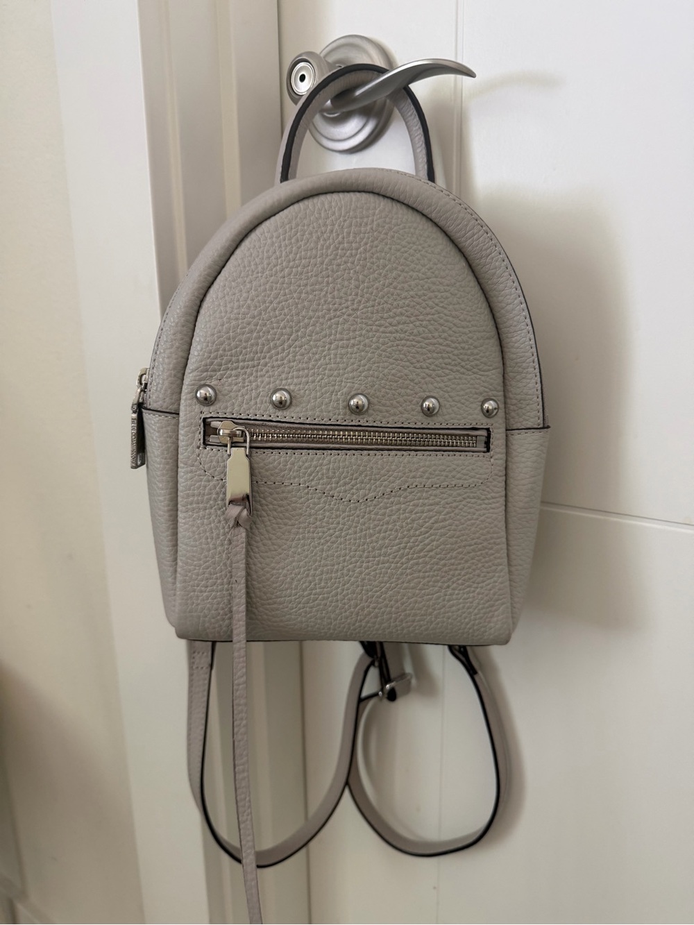 Rebecca Minkoff Pebbled Mini Backpack in Light Gray